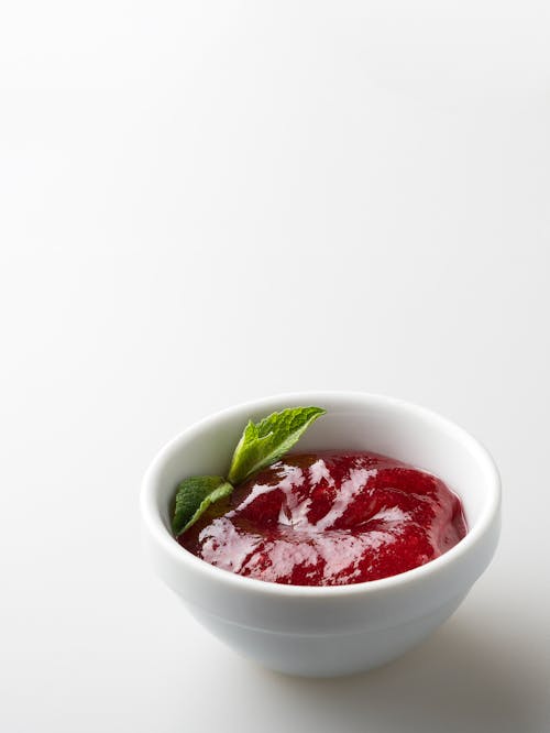 Free Strawberry Jam on a Ramekin Bowl Stock Photo