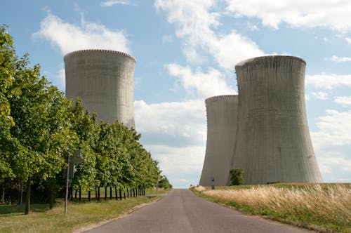 Free Gray Concrete Road Near the Nuclear Power Plant Stock Photo
