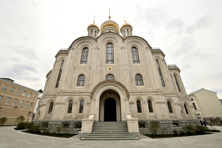 Sretensky Monastery In Low Angle Shot