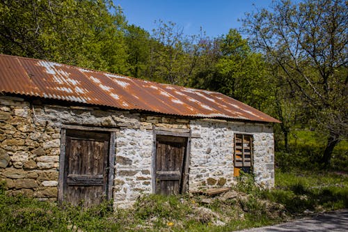 Abandoned, Stone Building in Village