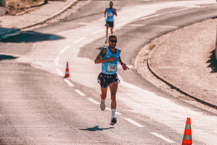 Man Running In A Marathon