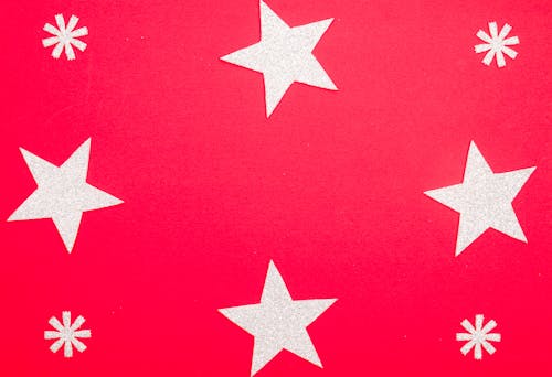 White Stars on Red Background