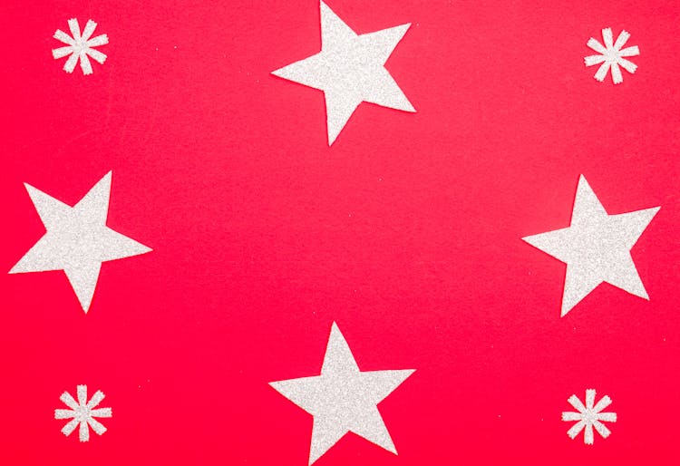 White Stars On Red Background