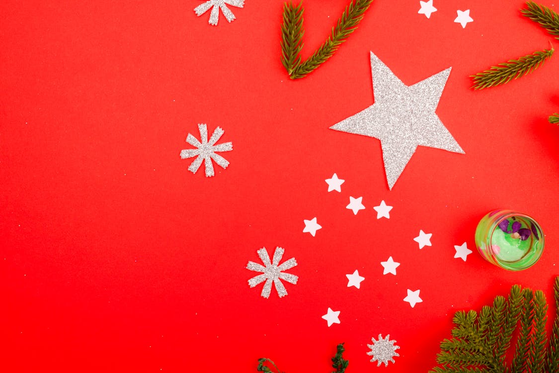 White Stars on Red Background · Free Stock Photo
