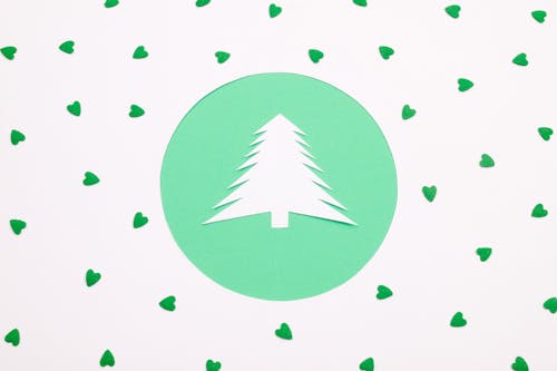 Paper Tree on Green Background