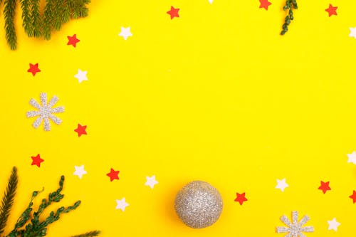 Free Decorations with a Yellow Background Stock Photo