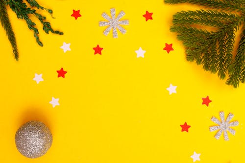 Decorations with a Yellow Background