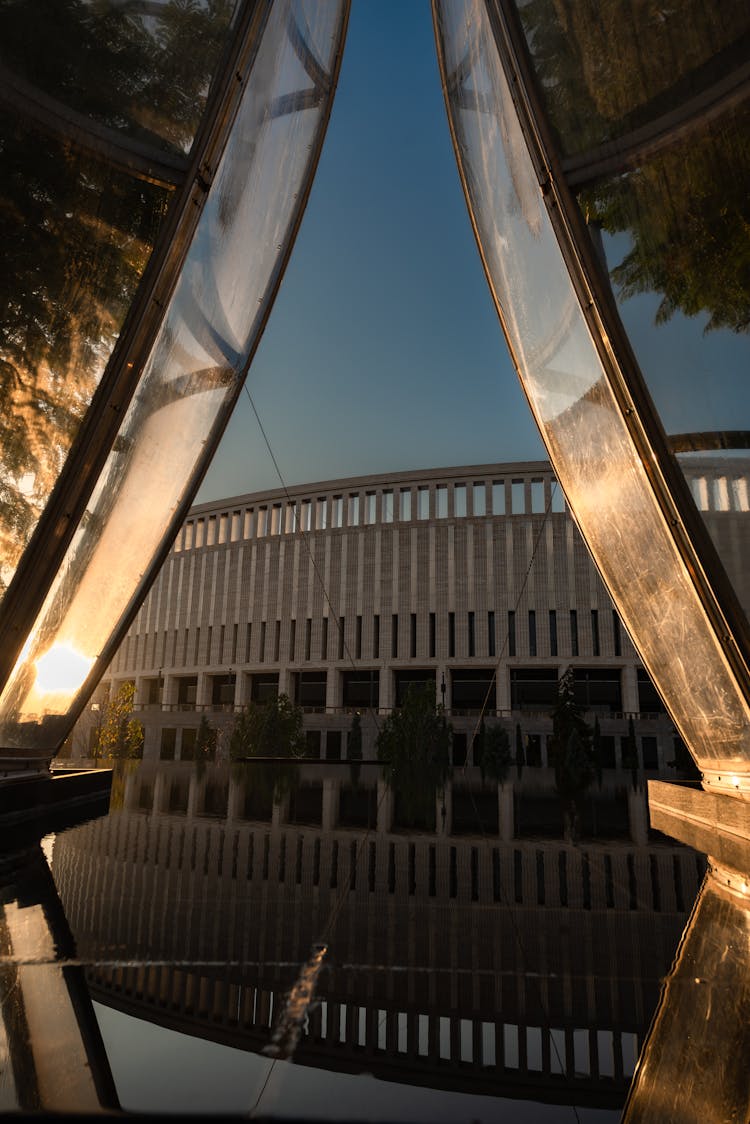 View On The Krasnodar Stadium And Its Reflection, Krasnodar, Russia