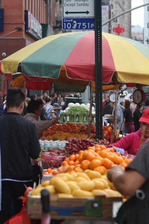 City Market with Fruits and Vegetables 