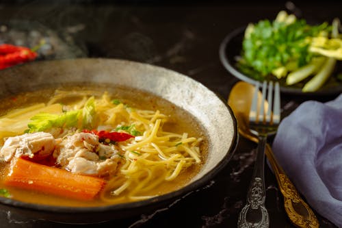 A Close-Up Shot of Noodles in a Bowl