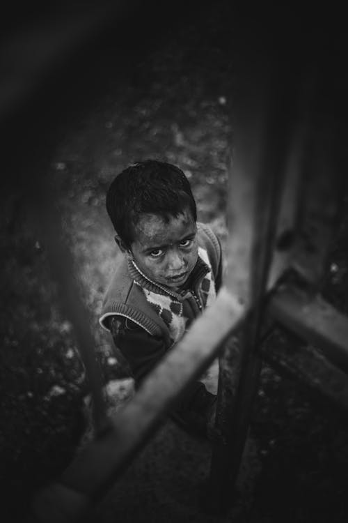 インド人の少年, ハイアングルショット, 垂直ショットの無料の写真素材