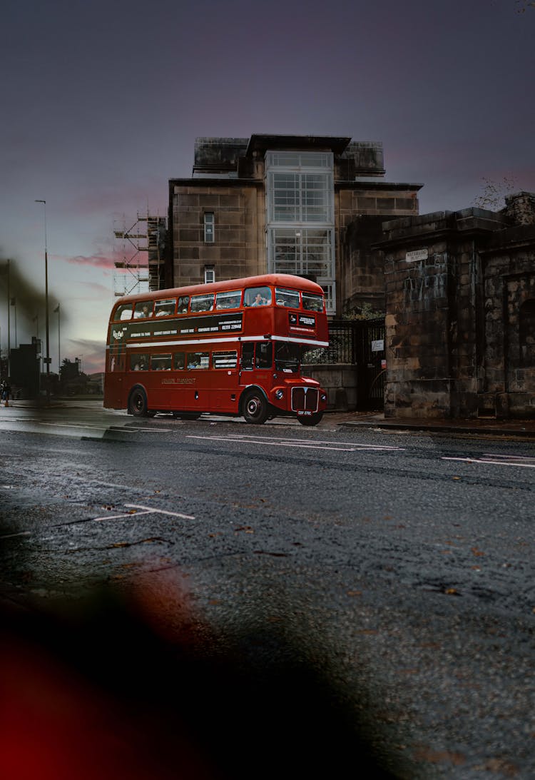 Red Double Decker Bus On Streets Of London