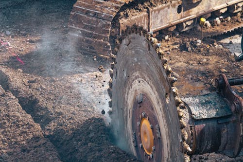 Close-up of a Rock Saw in Action