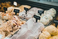 Containers of Ice Cream on Display