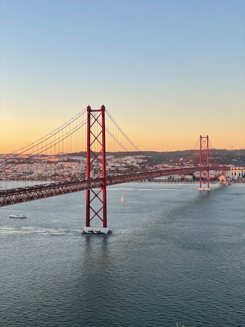 The 25 de Abril Bridge, Tagus river, Lisbon, Portugal 