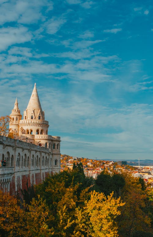 Sky over Fishermans Bastion and the City, Budapest, Hungary