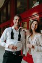 Happy Couple Holding Champagne Glasses
