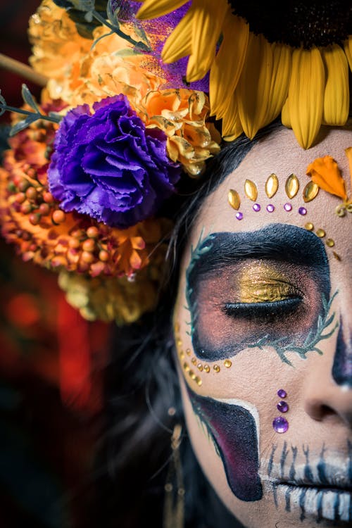 A Woman Wearing a Face Paint