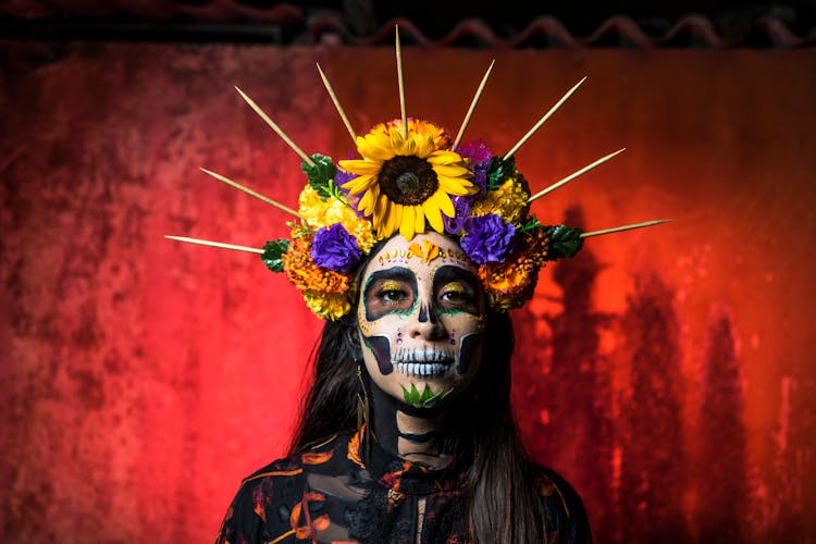 Woman In Spooky Halloween Makeup