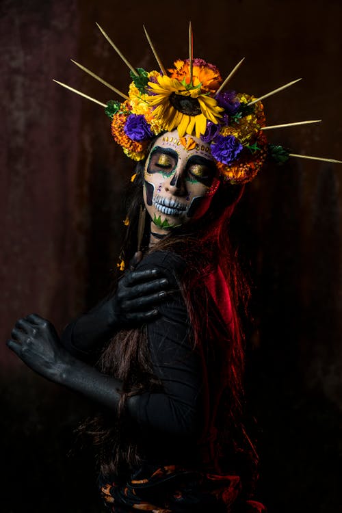 Woman with Face Paint for Day of Dead in Mexico · Free Stock Photo