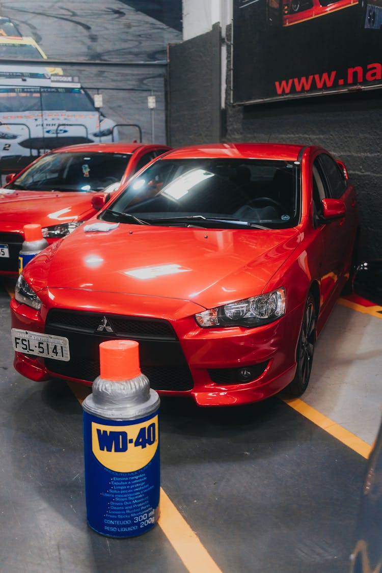 Red Cars In A Garage