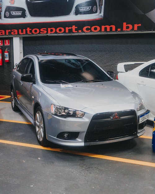 Mitsubishi Lancer in a Car Dealership 