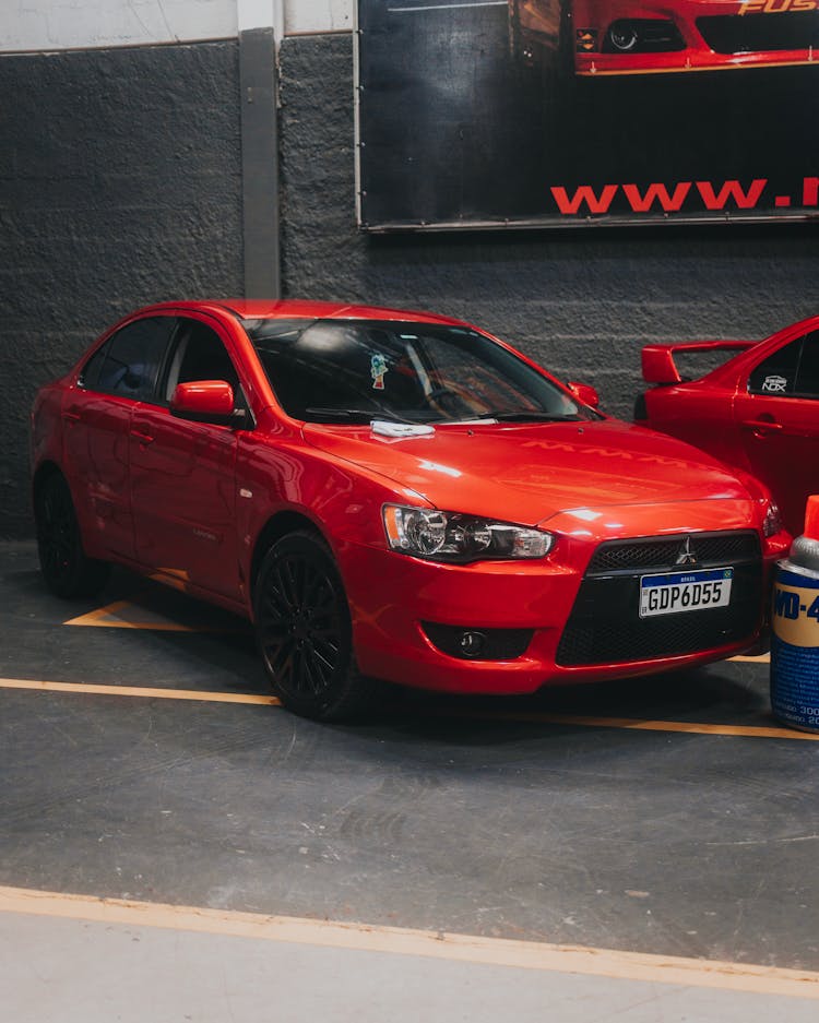 An Orange Mitsubishi Mirage