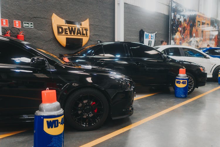 Sports Cars Parked In A Garage 