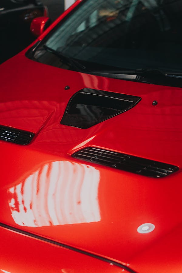 Close-up of a Car Hood with Vents