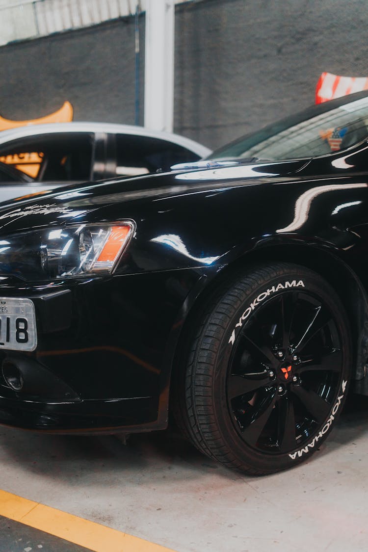 A Black Car In A Garage