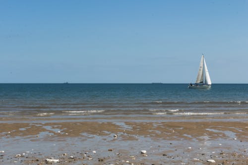Free stock photo of beach, blue sea, boat