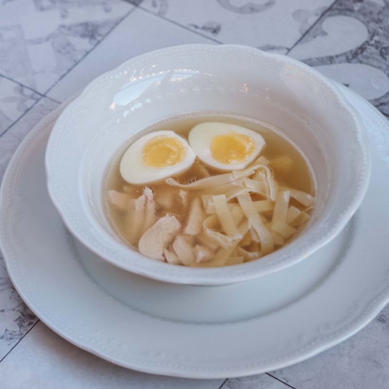 Classic Jewish-Style Chicken Noodle Soup with Egg Noodles, Dill and Parsnips