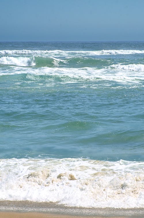 Free stock photo of beach sand, blue sea, blue water