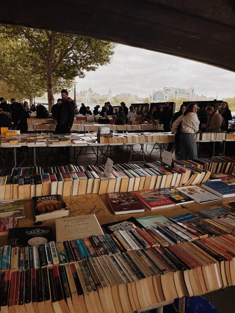 Outdoor Stands In City Book Market