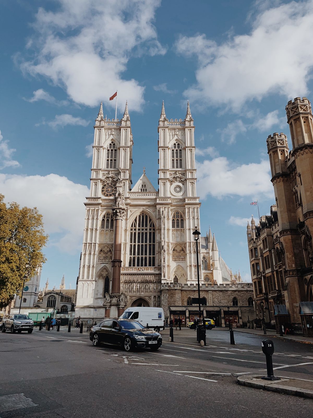 Gothic towers of Westminster Abbey in London