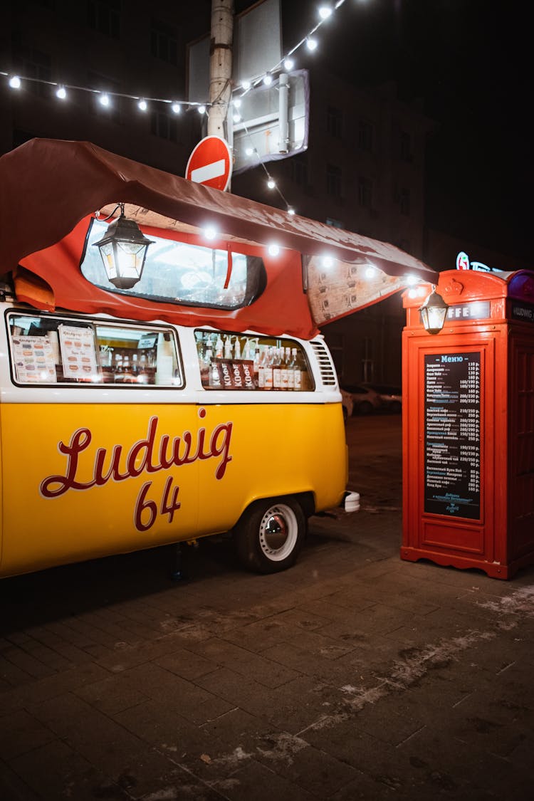 A Food Truck At Night