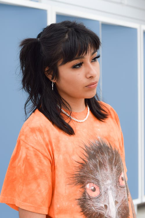 Portrait of a Woman Wearing a T-shirt