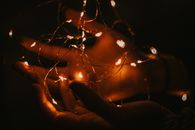 String Lights on Black Background