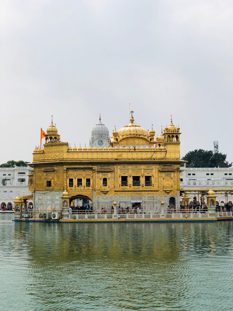 Golden Castle By A Lake 