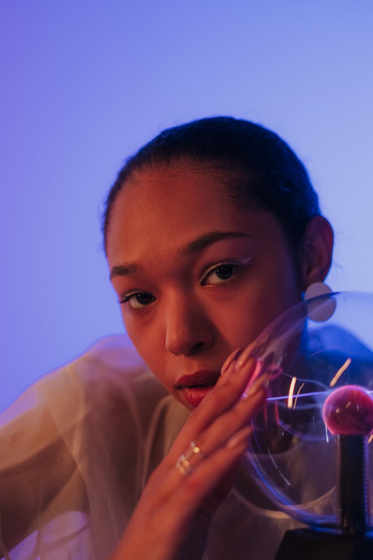 Woman With Magnetic Glass