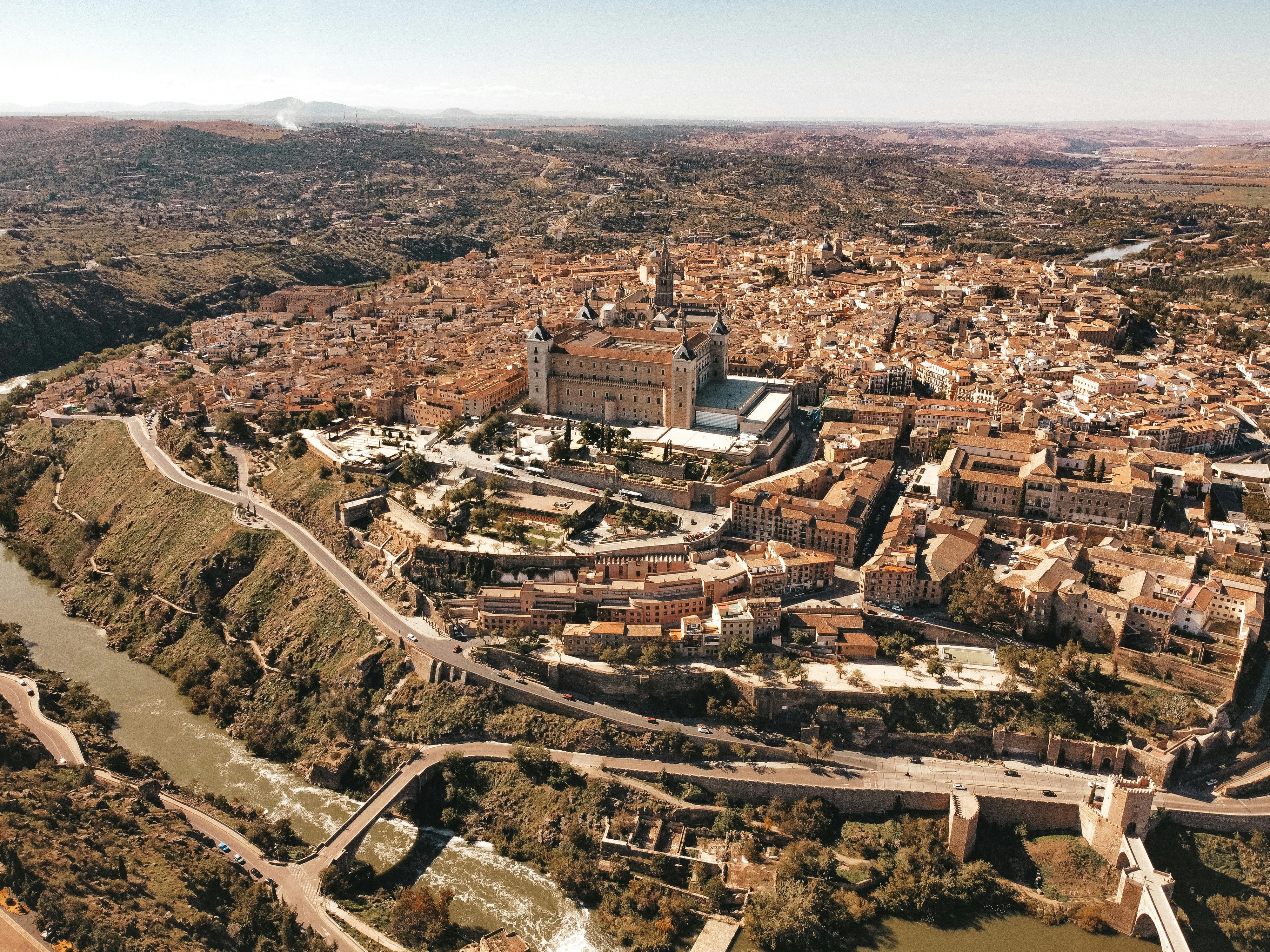 aerial view of city buildings