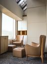 Office Space with Leather Chairs in Neutral Colors