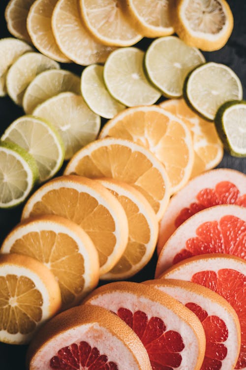 Sliced Limes, Lemons, Oranges and Grapefruits