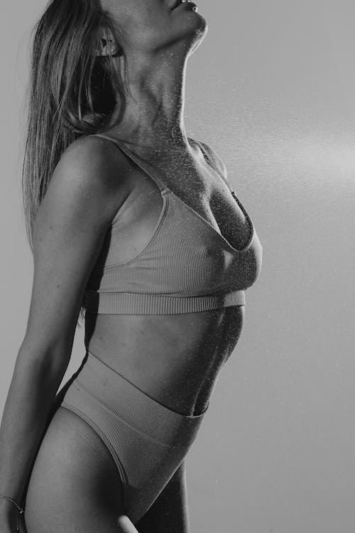 Free Grayscale Photo of Woman Wearing Underwear Stock Photo
