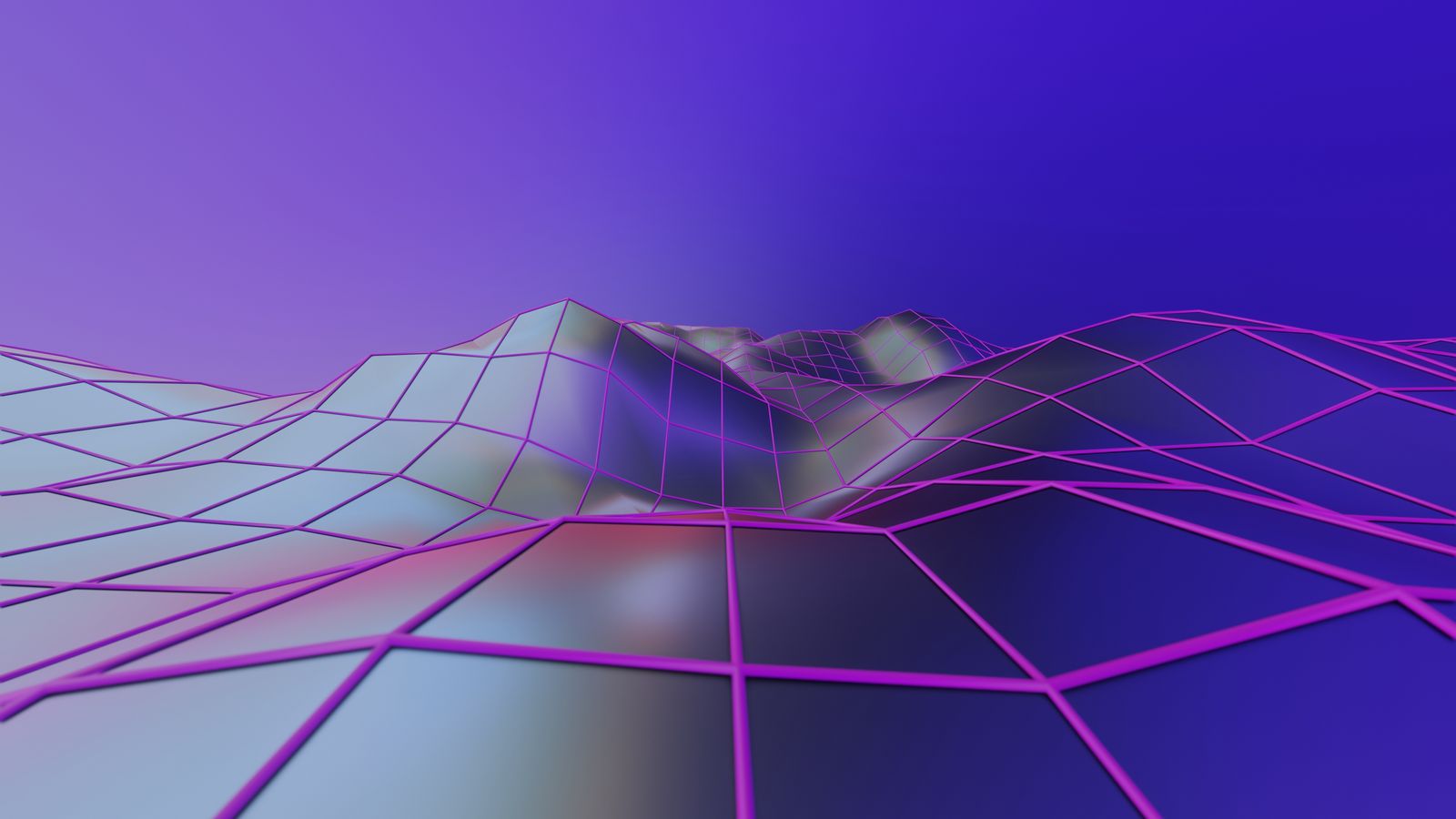 Futuristic 3D Geometric Landscape MacBook Pro wallpaper 4K