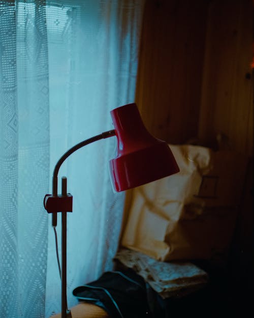 Close-Up Shot of a Red Lamp