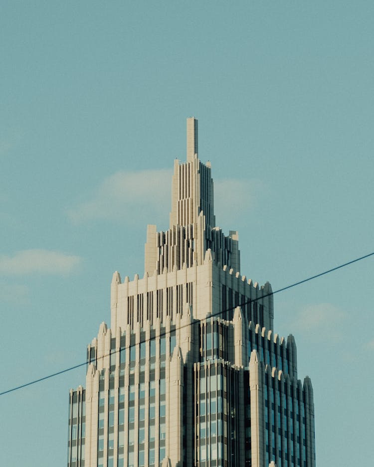  Pyramid Shaped Top Of Modern Skyscraper