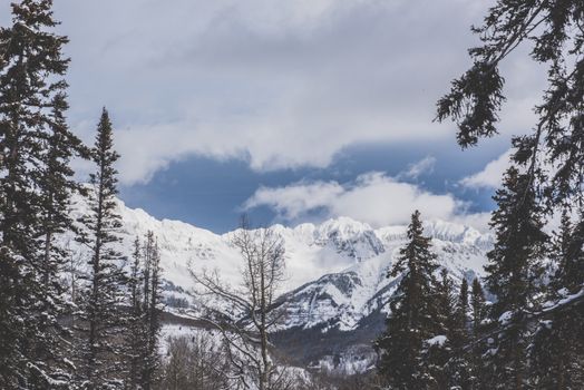 Scenic View of Snow-Covered Mountains