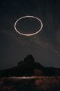 Drone Making Light Circle in Sky at Night