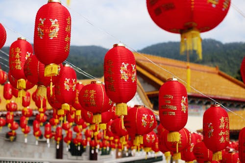 Free Close-Up Shot of Chinese Lanterns Stock Photo